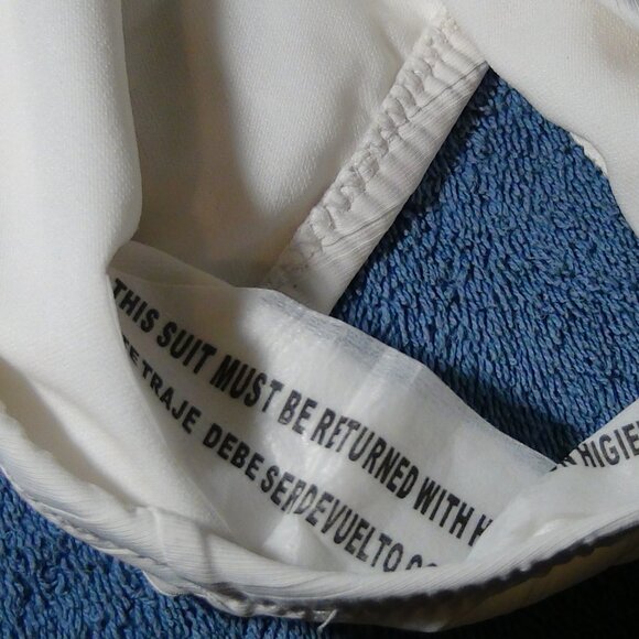 Shade & Shore Womens Ribbed 1-Shoulder Cut-Out Cheeky 1 Piece Swimsuit Ivory Siz - Picture 11 of 16